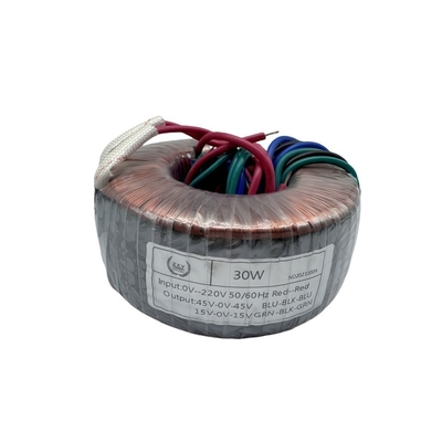 Transformateur de puissance toroïdal de 30 W 0-220 V entrée 36 V 45 V 0-45 V 15 V 0-15 V sortie